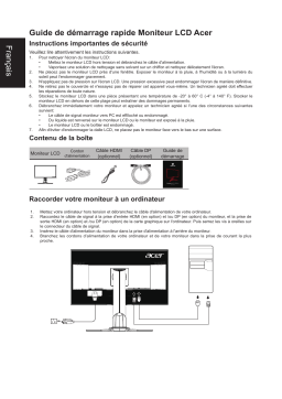 Acer XB241H Monitor Guide de démarrage rapide