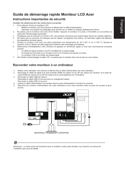 Acer XB271H Monitor Guide de démarrage rapide