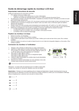 Acer XB273UNV Monitor Guide de démarrage rapide
