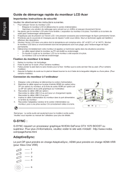 Acer XB273KS Monitor Guide de démarrage rapide