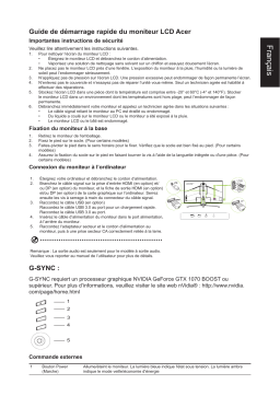 Acer XB273K Monitor Guide de démarrage rapide