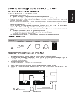 Acer XB281HK Monitor Guide de démarrage rapide