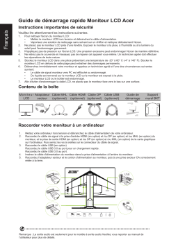 Acer Z271 Monitor Guide de démarrage rapide