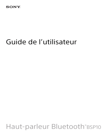 Mode d'emploi | Sony BSP10 Manuel utilisateur | Fixfr