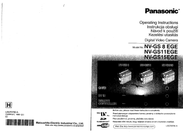 NVGS11EGE | NVGS15EGE | Mode d'emploi | Panasonic NVGS8EGE Operating instrustions | Fixfr