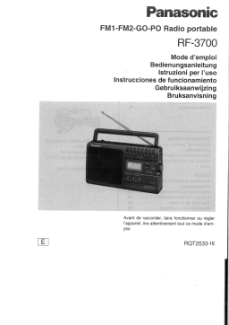 Panasonic RF3700 Operating instrustions