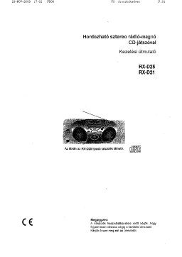 Panasonic RXD21E Operating instrustions