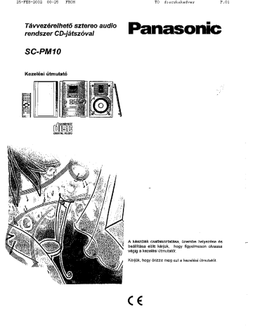 Mode d'emploi | Panasonic SCPM10 Operating instrustions | Fixfr