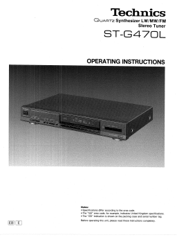 Panasonic STG470 Operating instrustions