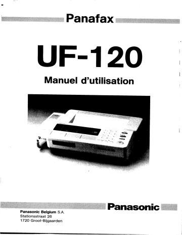 Mode d'emploi | Panasonic UF120 Operating instrustions | Fixfr