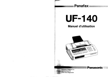 Mode d'emploi | Panasonic UF140 Operating instrustions | Fixfr