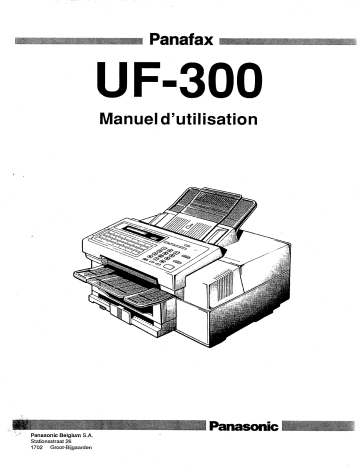 Mode d'emploi | Panasonic UF300 Operating instrustions | Fixfr
