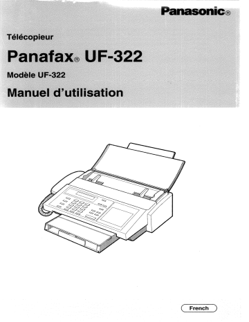 Mode d'emploi | Panasonic UF322 Operating instrustions | Fixfr