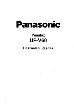 Panasonic UFV60 Operating instrustions