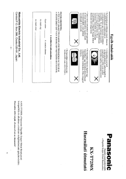 Panasonic KXT7250X Operating instrustions