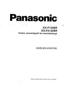 Panasonic KXF130BX Operating instrustions