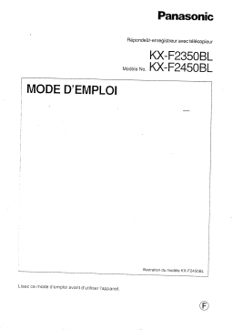 Panasonic KXF2450BL Operating instrustions