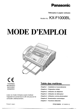 Panasonic KXF1000BL Operating instrustions