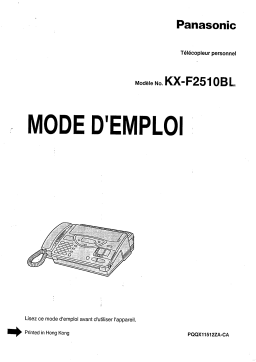 Panasonic KXF2510BL Operating instrustions