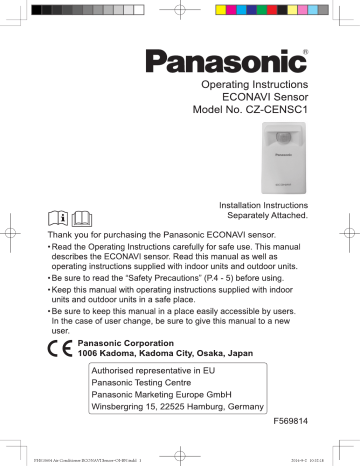Mode d'emploi | Panasonic CZCENSC1 Operating instrustions | Fixfr