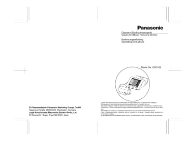 Mode d'emploi | Panasonic EW3122 Operating instrustions | Fixfr