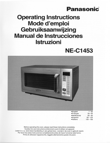 Mode d'emploi | Panasonic NEC1453 Operating instrustions | Fixfr