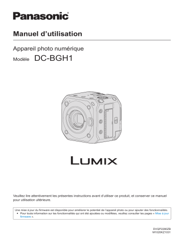 Mode d'emploi | Panasonic DCBGH1E Operating instrustions | Fixfr