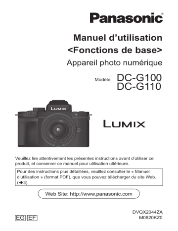 DCG110EF | DCG100EG | DCG110EG | Mode d'emploi | Panasonic DCG100EF Operating instrustions | Fixfr