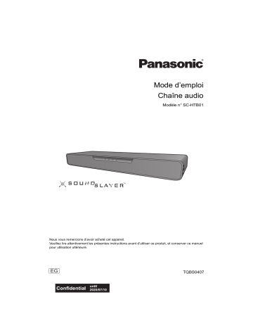 Mode d'emploi | Panasonic SCHTB01EG Operating instrustions | Fixfr