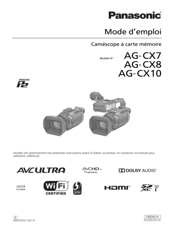 AGCX7E | AGCX8E | Mode d'emploi | Panasonic AGCX10E Operating instrustions | Fixfr