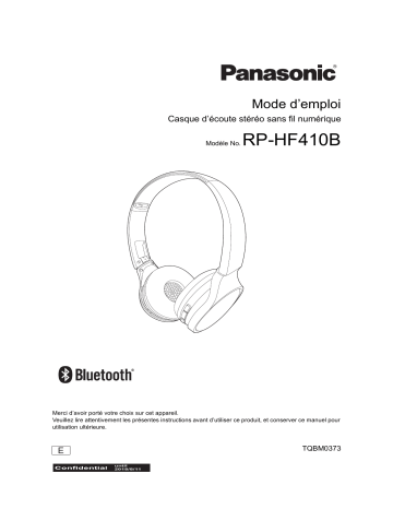 Mode d'emploi | Panasonic RPHF410BE Operating instrustions | Fixfr