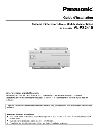 Mode d'emploi | Panasonic VLPS2410EX Operating instrustions | Fixfr