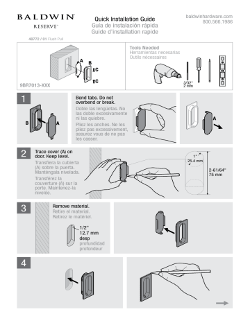 Baldwin BR7013.001 Flush Pull Guide d'installation | Fixfr