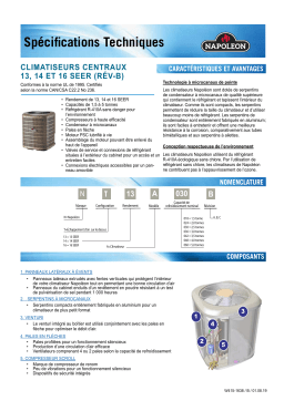 Napoleon NT13A060B-1 NT Series 13 SEER Air Conditioner - 5 TON spécification