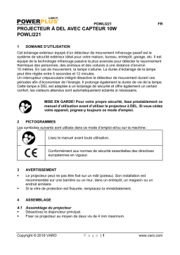 Powerplus POWLI221 LED FLOODLIGHT 10W + SENSOR Manuel du propriétaire
