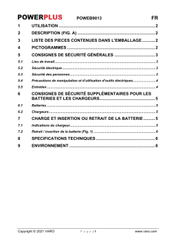 Powerplus POWEB9013 BATTERY 18V LI-ION 3.0AH Manuel du propriétaire