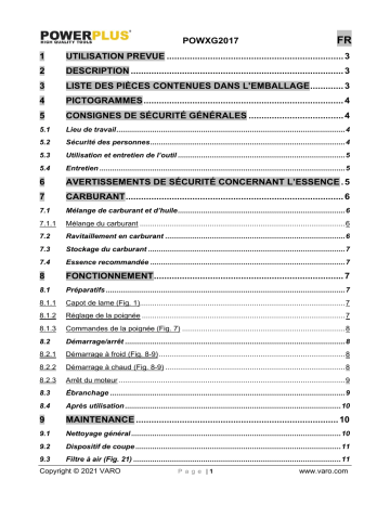 Powerplus POWXG2017 HEDGE TRIMMER 26CC 610MM Manuel du propriétaire | Fixfr