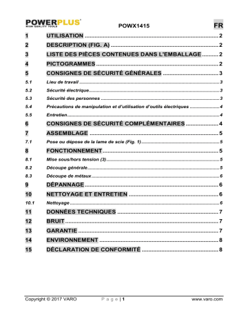 Powerplus POWX1415 RECIPROCATING SAW 600W Manuel du propriétaire | Fixfr