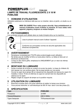 Powerplus POWLI500 FLUORECSENT WORKLIGHT 2x18W Manuel utilisateur