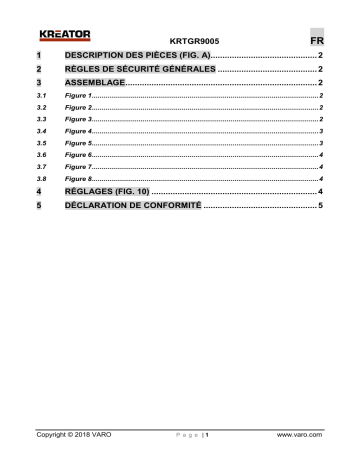 Kreator KRTGR9005 SPREADER 23L Manuel du propriétaire | Fixfr