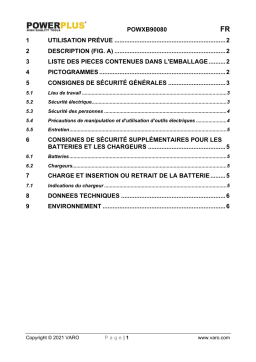 Powerplus POWXB90080 CHARGER 20V Manuel du propriétaire