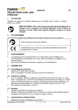 Powerplus POWLI230 LED FLOODLIGHT 20W Manuel du propriétaire