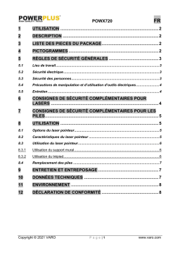 Powerplus POWX720 SELF-LEVELING LASER LEVEL Manuel du propriétaire