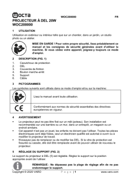 Powerplus WOC200000 LED OCTA 20W Manuel du propriétaire