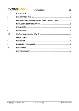Powerplus POWAIR0312 STAPLER/NAILER 51L/MIN Manuel du propriétaire