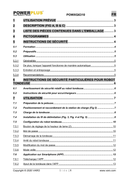 Powerplus POWXG6310 ROBOT MOWER 18V 5.0AH 1000M² Manuel du propriétaire
