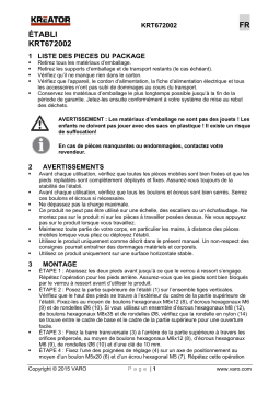 Kreator KRT672002 FOLDABLE WORKBENCH HD Manuel du propriétaire