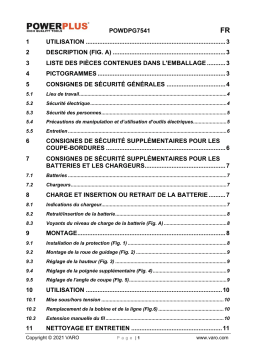 Powerplus POWDPG7541 GRASS TRIMMER 20V (NO BATT.) Manuel du propriétaire