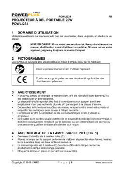 Powerplus POWLI234 LED PORTABLE 20W Manuel du propriétaire