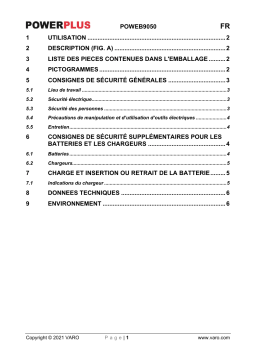 Powerplus POWEB9050 CHARGER 18V Manuel du propriétaire